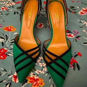 Aquazurra Kelly Green Cosmo 85mm Pumps